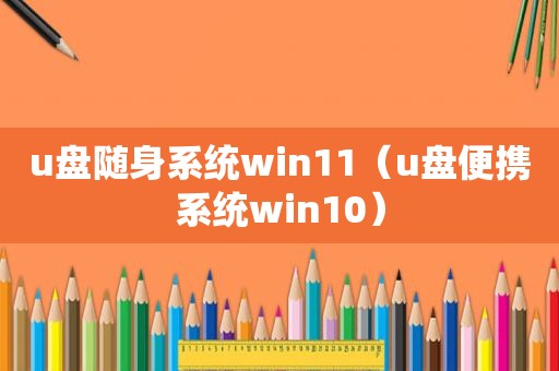 u盘随身系统win11（u盘便携系统win10）