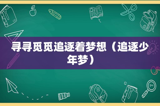 寻寻觅觅追逐着梦想（追逐少年梦）