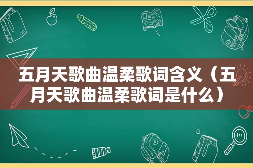  *** 歌曲温柔歌词含义（ *** 歌曲温柔歌词是什么）