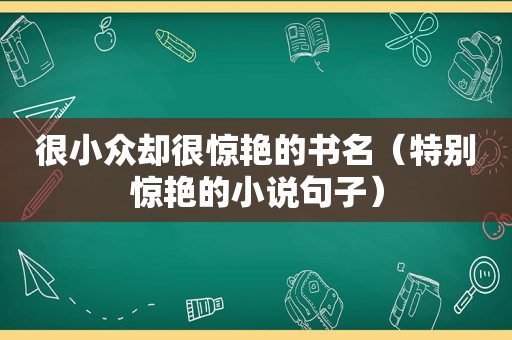 很小众却很惊艳的书名（特别惊艳的小说句子）