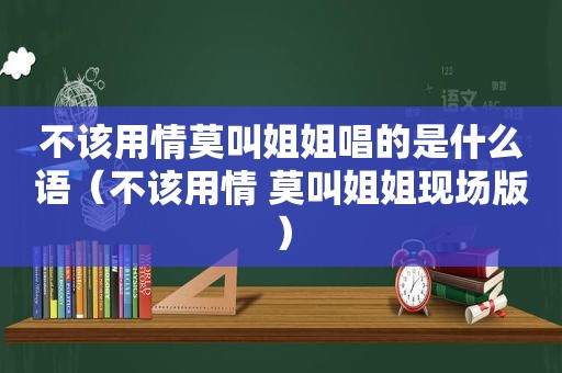 不该用情莫叫姐姐唱的是什么语（不该用情 莫叫姐姐现场版）