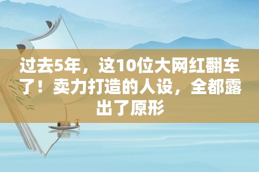 过去5年，这10位大网红翻车了！卖力打造的人设，全都露出了原形