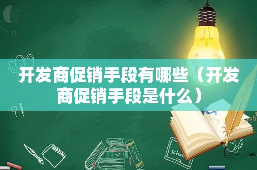 开发商促销手段有哪些（开发商促销手段是什么）