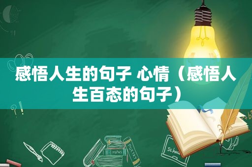 感悟人生的句子 心情（感悟人生百态的句子）