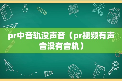 pr中音轨没声音（pr视频有声音没有音轨）