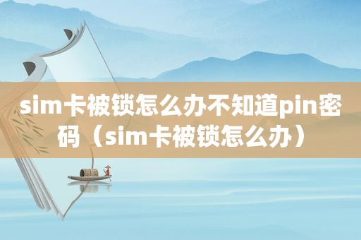 sim卡被锁怎么办不知道pin密码（sim卡被锁怎么办）