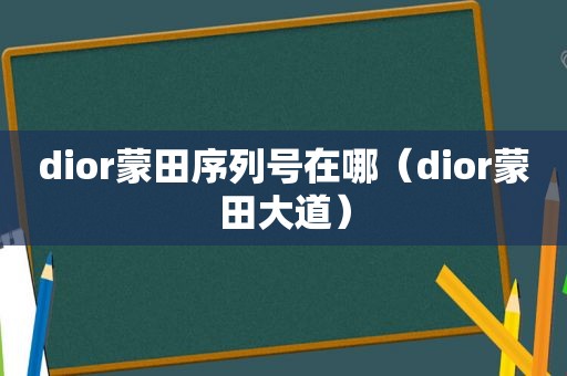 dior蒙田序列号在哪（dior蒙田大道）