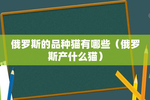 俄罗斯的品种猫有哪些（俄罗斯产什么猫）