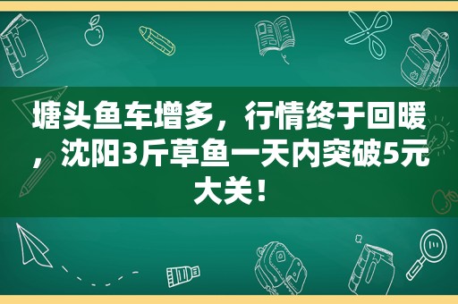 塘头鱼车增多，行情终于回暖，沈阳3斤草鱼一天内突破5元大关！