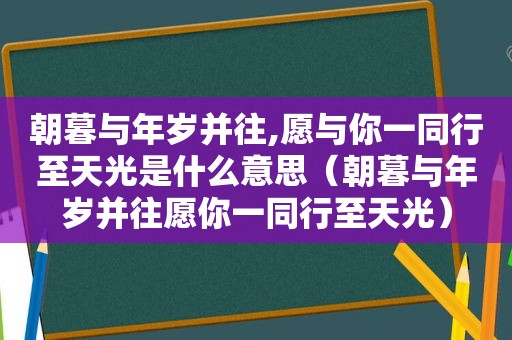 朝暮与年岁并往,愿与你一同行至天光是什么意思（朝暮与年岁并往愿你一同行至天光）