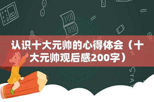 认识十大元帅的心得体会（十大元帅观后感200字）