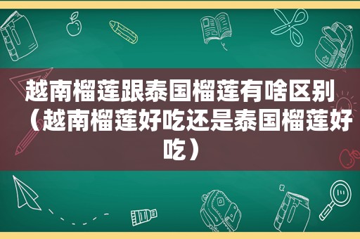 越南榴莲跟泰国榴莲有啥区别（越南榴莲好吃还是泰国榴莲好吃）