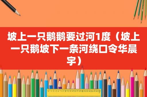 坡上一只鹅鹅要过河1度（坡上一只鹅坡下一条河绕口令华晨宇）