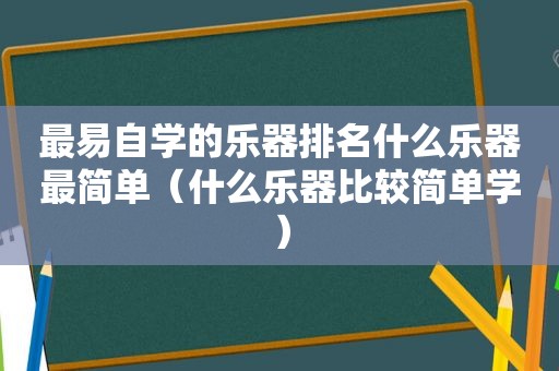 最易自学的乐器排名什么乐器最简单（什么乐器比较简单学）