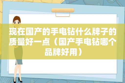 现在国产的手电钻什么牌子的质量好一点（国产手电钻哪个品牌好用）