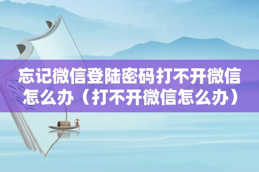 忘记微信登陆密码打不开微信怎么办（打不开微信怎么办）