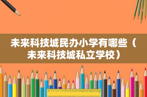 未来科技城民办小学有哪些（未来科技城私立学校）