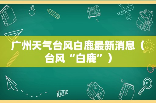 广州天气台风白鹿最新消息（台风“白鹿”）