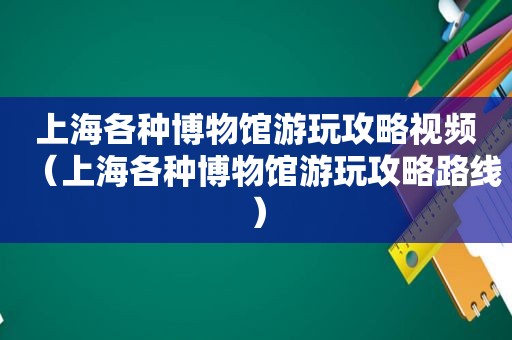 上海各种博物馆游玩攻略视频（上海各种博物馆游玩攻略路线）