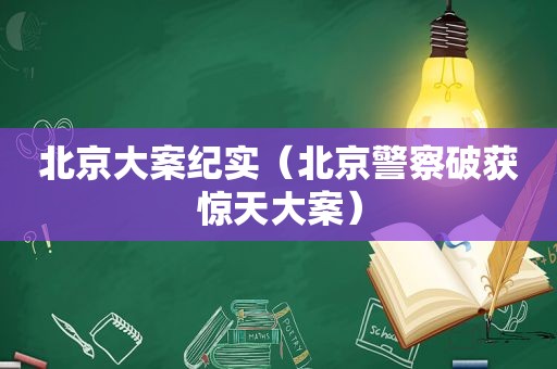 北京大案纪实（北京警察破获惊天大案）