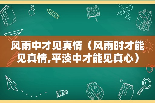 风雨中才见真情（风雨时才能见真情,平淡中才能见真心）