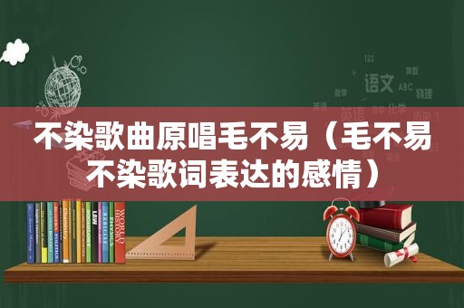 不染歌曲原唱毛不易（毛不易不染歌词表达的感情）