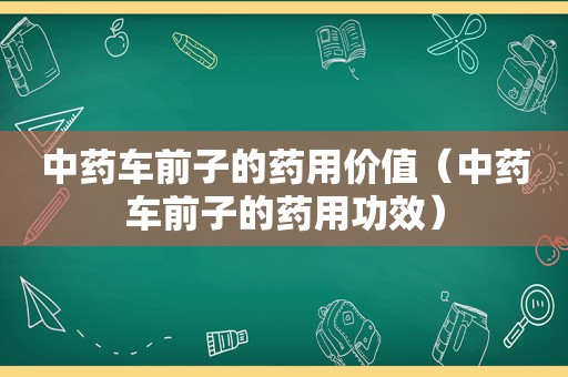 中药车前子的药用价值（中药车前子的药用功效）