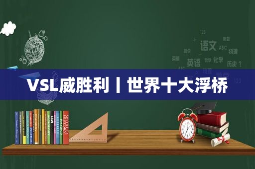 VSL威胜利丨世界十大浮桥