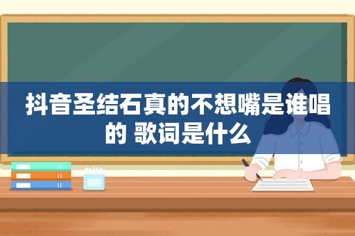 抖音圣结石真的不想嘴是谁唱的 歌词是什么