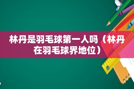 林丹是羽毛球第一人吗（林丹在羽毛球界地位）