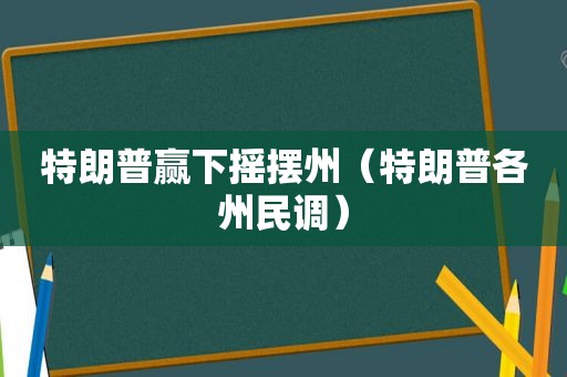 特朗普赢下摇摆州（特朗普各州民调）