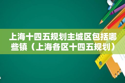 上海十四五规划主城区包括哪些镇（上海各区十四五规划）