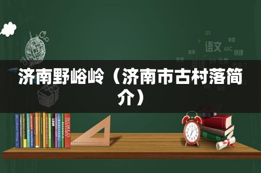 济南野峪岭（济南市古村落简介）