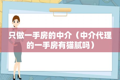 只做一手房的中介（中介代理的一手房有猫腻吗）