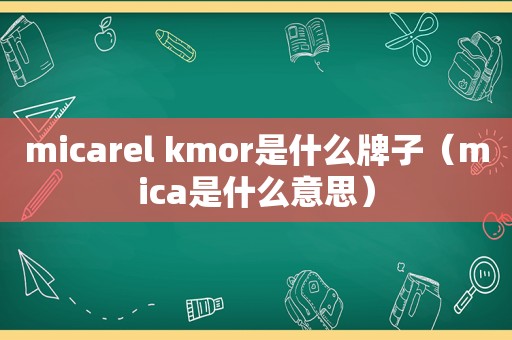 micarel kmor是什么牌子（mica是什么意思）