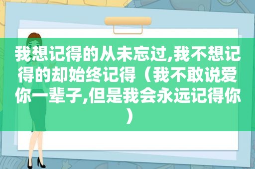 我想记得的从未忘过,我不想记得的却始终记得（我不敢说爱你一辈子,但是我会永远记得你）