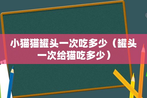 小猫猫罐头一次吃多少（罐头一次给猫吃多少）