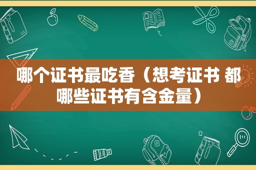 哪个证书最吃香（想考证书 都哪些证书有含金量）