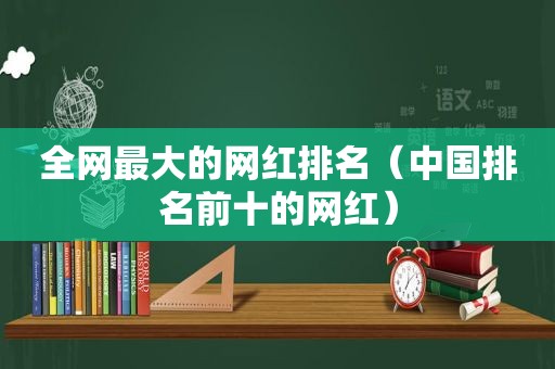 全网最大的网红排名（中国排名前十的网红）