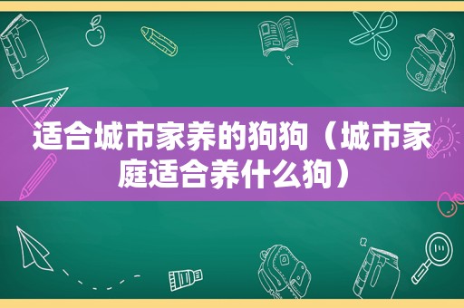 适合城市家养的狗狗（城市家庭适合养什么狗）