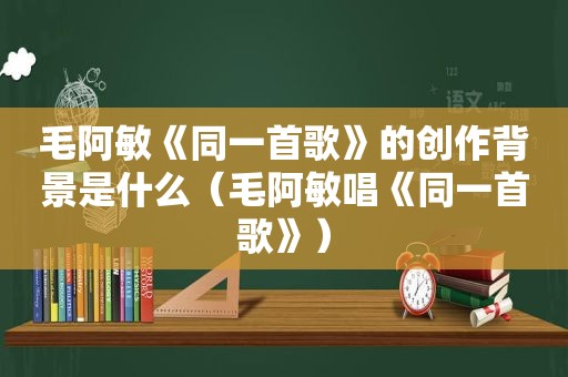 毛阿敏《同一首歌》的创作背景是什么（毛阿敏唱《同一首歌》）