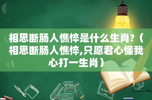 相思断肠人憔悴是什么生肖?（相思断肠人憔悴,只愿君心懂我心打一生肖）