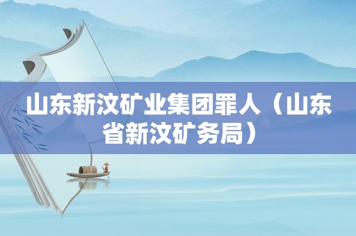 山东新汶矿业集团罪人（山东省新汶矿务局）