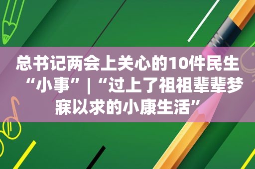 总书记两会上关心的10件民生“小事”|“过上了祖祖辈辈梦寐以求的小康生活”