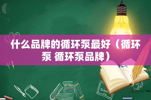 什么品牌的循环泵最好（循环泵 循环泵品牌）