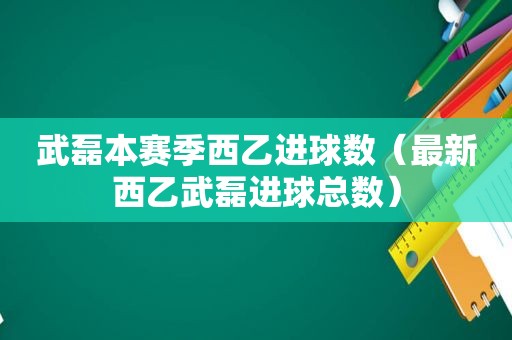 武磊本赛季西乙进球数（最新西乙武磊进球总数）