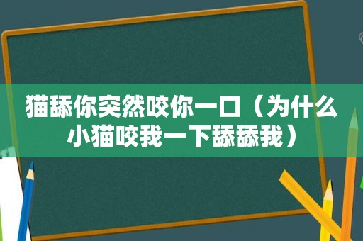 猫舔你突然咬你一口（为什么小猫咬我一下舔舔我）