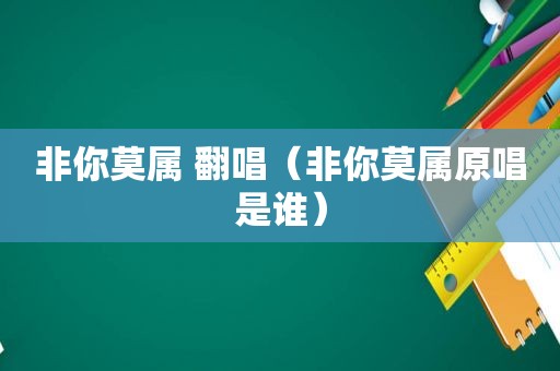 非你莫属 翻唱（非你莫属原唱是谁）