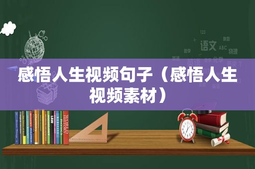 感悟人生视频句子（感悟人生视频素材）