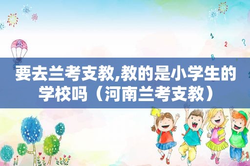 要去兰考支教,教的是小学生的学校吗（河南兰考支教）